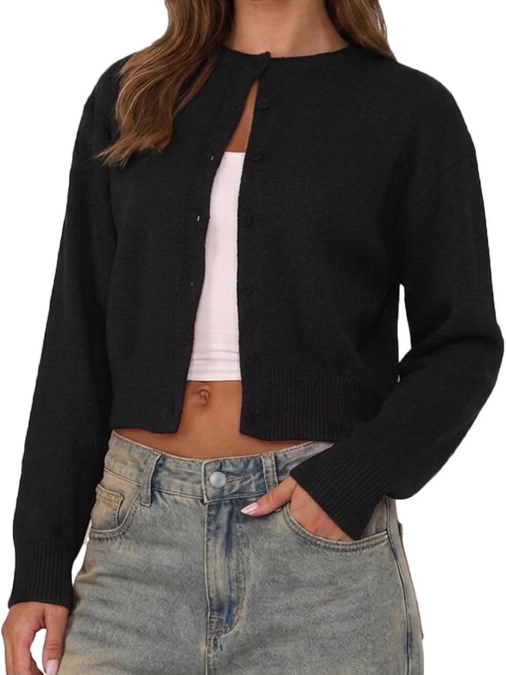 black cardigan